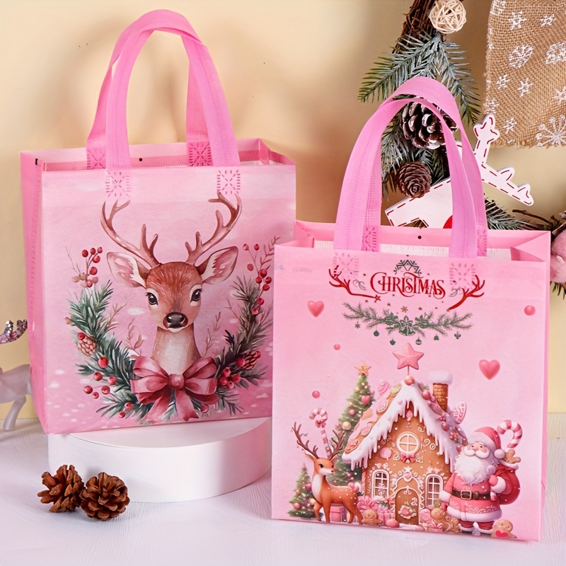 4/8pcs Pink Christmas Tote Bag - Elk Bugle Call review and price
