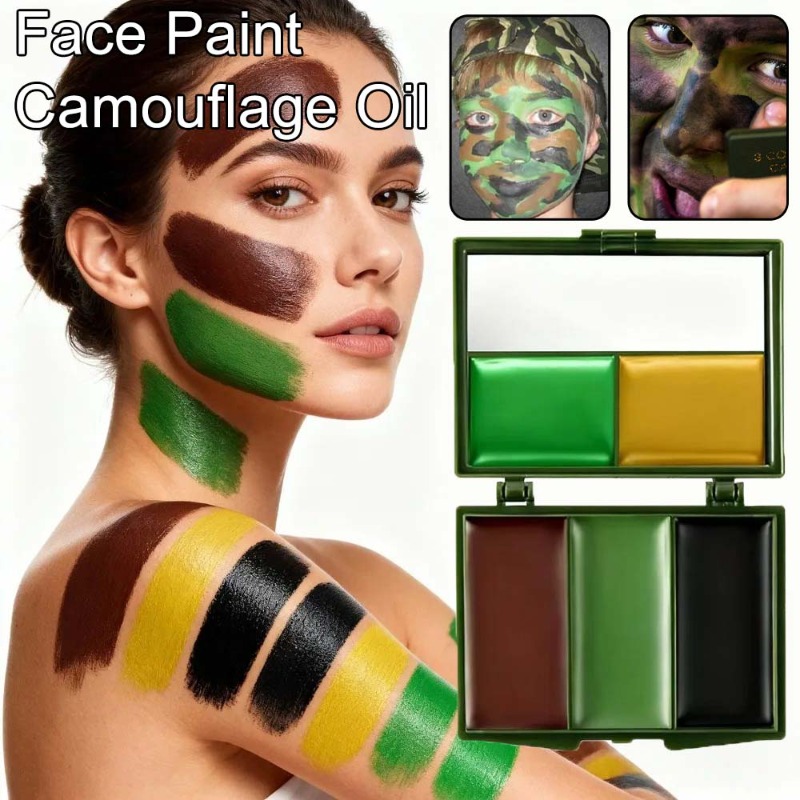 Three-Color Camouflage Face Pa - Camo Face Paint review and price