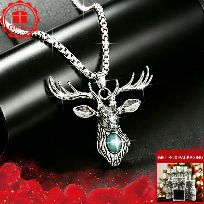 Vintage Stag Deer Head Pendant - Elk Bugle Call review and price